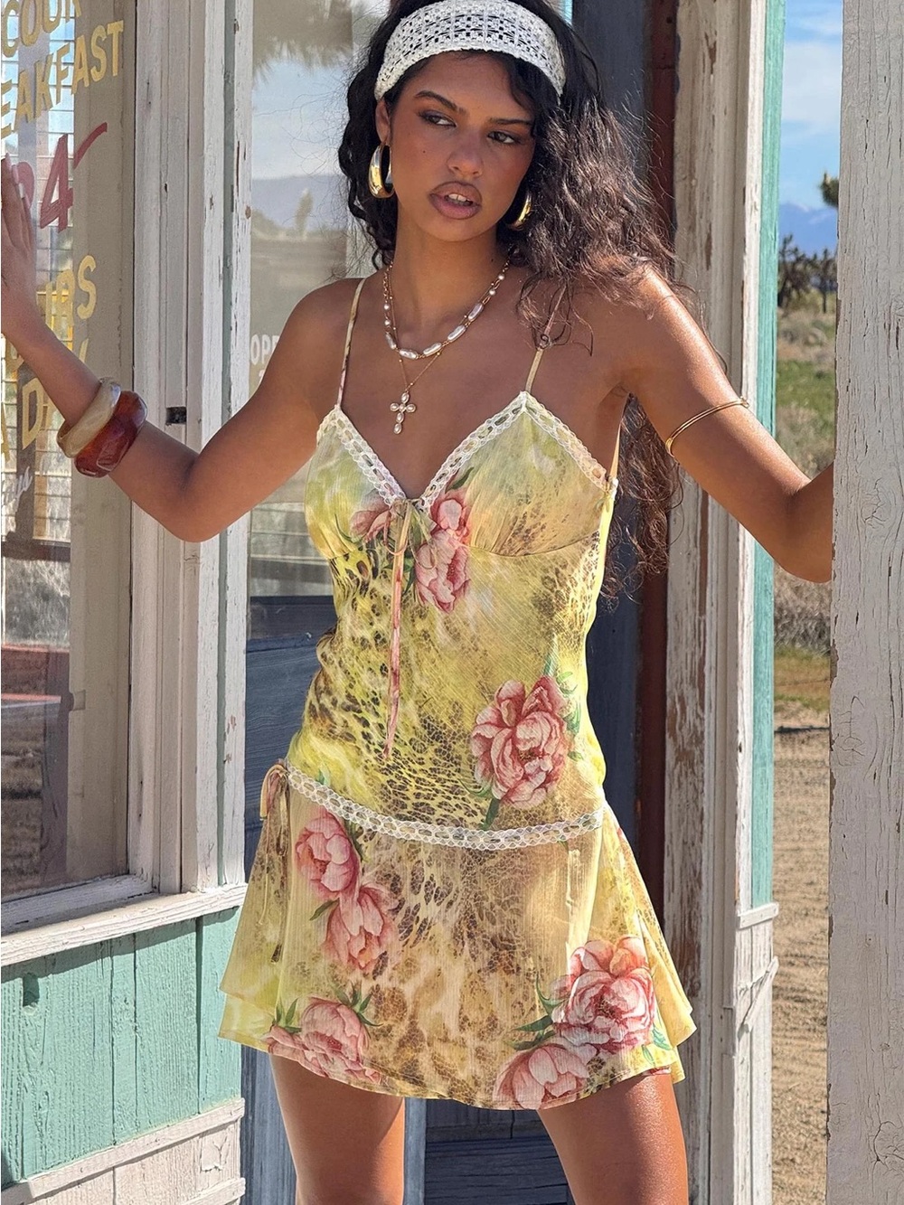 Princess Polly Starsigns Lace V Neck Mini Dress